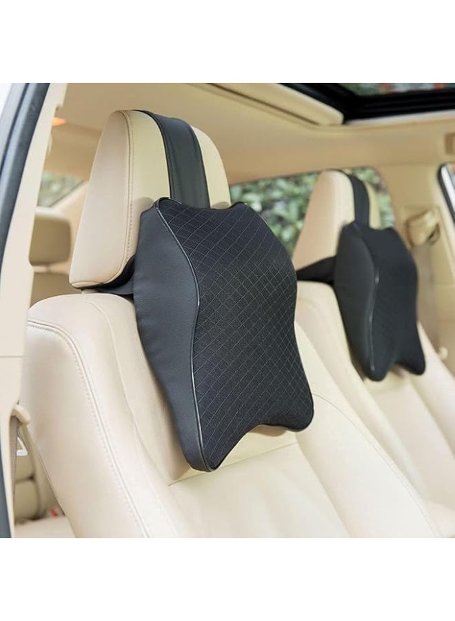 Set of 2 Premium Memory Foam Car Neck Pillows - Ergonomic Headrest Cushions for Driving Comfort and Neck Pain Relief - Durable Contoured Support for Car Seats - Image 3